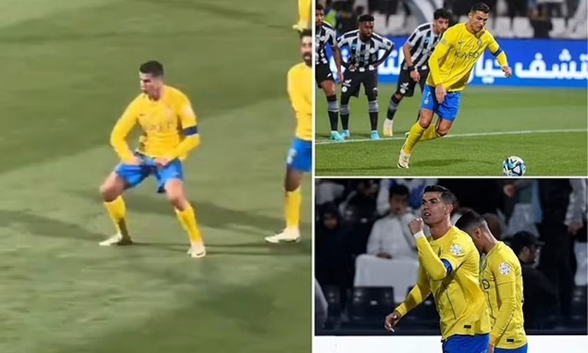 Cristiano Ronaldo hành động phản cảm trong chiến thắng của Al Nassr